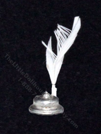 (image for) Miniature Quill Pen and Ink Well for Dollhouses