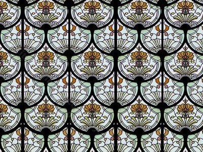 (image for) Art Nouveau "Stained Glass" Sheets for Dollhouses