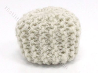 (image for) Miniature Grey Yarn Ottoman for Dollhouses