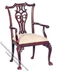 (image for) Miniature Mahogany Le Francesco Armchair for Dollhouses