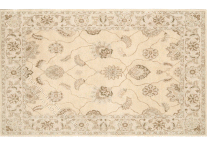 (image for) Miniature Medium Scale Beige Floral Rug