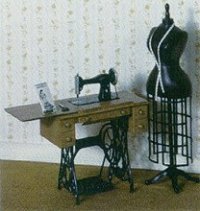 (image for) Miniature Treadle Sewing Machine Kit for Dollhouses