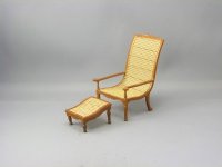 (image for) Dollhouse Miniature Chair and Footrest