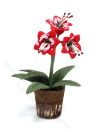 (image for) Miniature Potted Amaryllis for Dollhouses