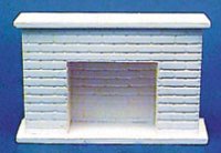 (image for) 1/2 Scale Resin Fireplace, Paintable, for Dollhouses