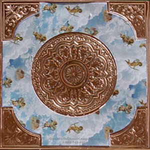 (image for) Dollhouse Scale Model Copper Square Ceiling With Angel