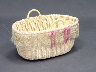 (image for) Miniature Basket Crib for Dollhouses