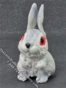 (image for) Miniature Gray Long Eared Rabbit w/Ears Up for Dollhouses