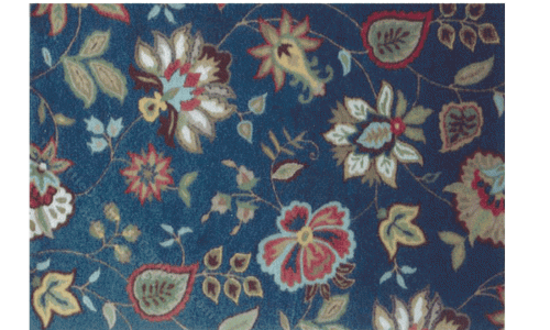 (image for) Miniature Extra Small Scale Blue Floral Rug