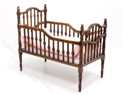 (image for) Miniature Walnut Victorian Crib