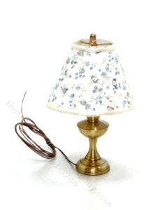 (image for) Miniature Brass Lamp with Floral Shade