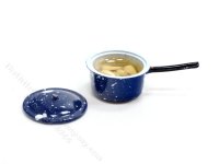 (image for) Miniature Spatterware Pot of Parsnips for Dollhouses