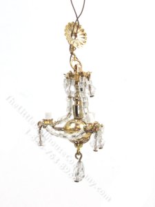 (image for) Miniature Brass and Bead Chandelier for Dollhouses