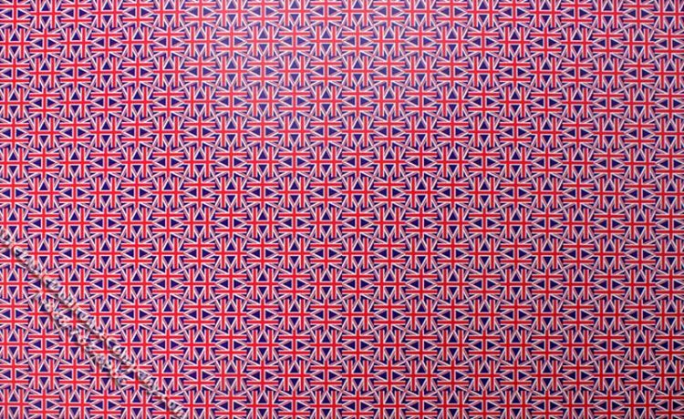(image for) Medium Size Union Jack Miniature Wallpaper for Dollhouses