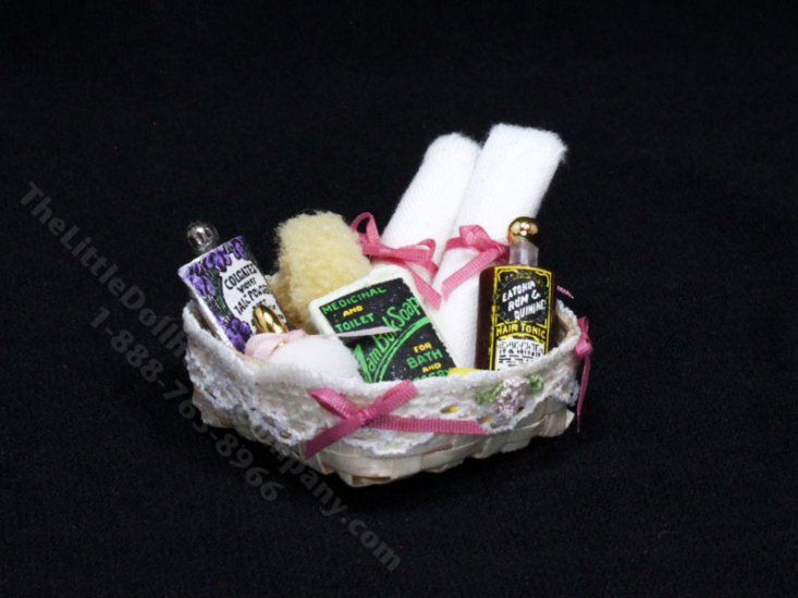 (image for) Miniature Bathroom Toiletries Basket for Dollhouses