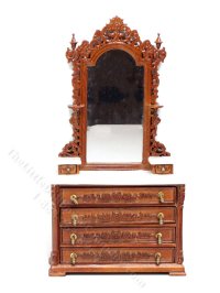 (image for) Miniature Walnut Dresser for Dollhouses