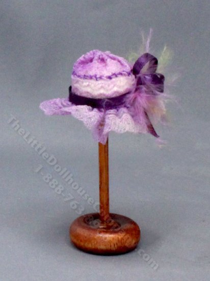 (image for) Vintage Miniature Purple Sun Hat for Dollhouses