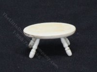 (image for) Miniature White Oval Stool for Dollhouses