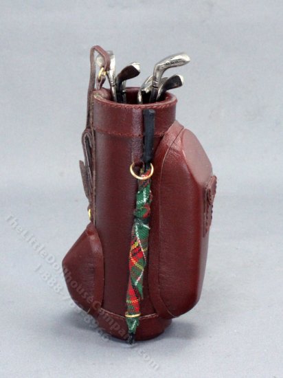 (image for) Miniature Leather Golf Bag for Dollhouses