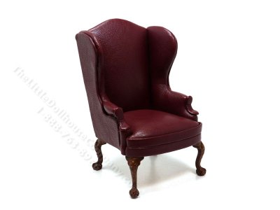 (image for) Miniature Burgundy Wing Back Style Armchair