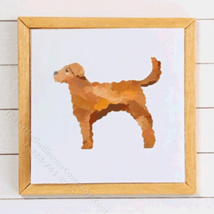 (image for) Miniature Square Painting of Golden Doodle Dog