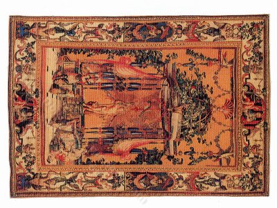 (image for) Miniature Replica 'Offering to Bacchus' Tapestry or Carpet