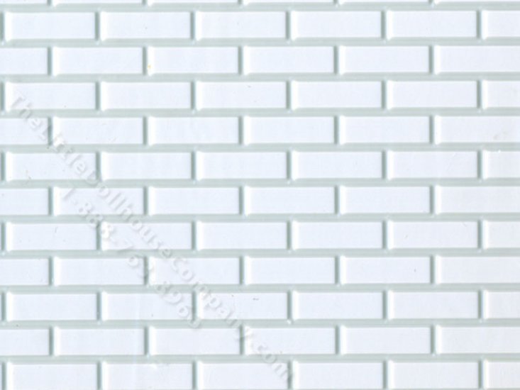 (image for) Dollhouse Scale Model White on White Brick -Vinyl