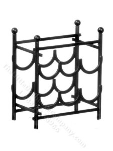 (image for) Miniature Black Wine Rack for Dollhouses