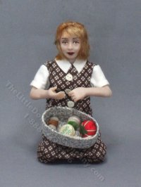 (image for) Miniature Porcelain Seamstress Doll