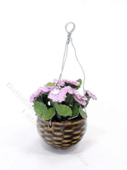 (image for) Miniature Hanging Pot of Hydrangeas for Dollhouses