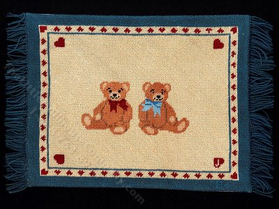 (image for) Miniature Handmade Teddy Bear Rug for Dollhouses
