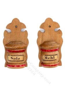(image for) Miniature Salt and Flour Wall Cannisters for Dollhouses