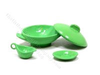 (image for) Miniature 4 Piece Serving Dish Set for Dollhouses - Green