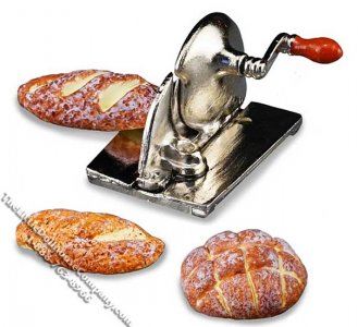(image for) Miniature Bread Assortment with Slicer for Dollhouses