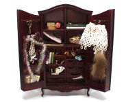 (image for) Miniature Two-Door Mahogany Sewing Cabinet by Taylor Jade