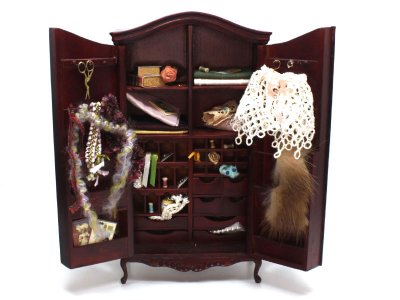 (image for) Miniature Two-Door Mahogany Sewing Cabinet by Taylor Jade