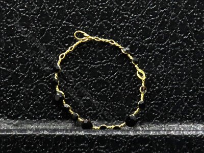 (image for) Miniature Gold Necklace with Black Gems by Ursula Sturmer