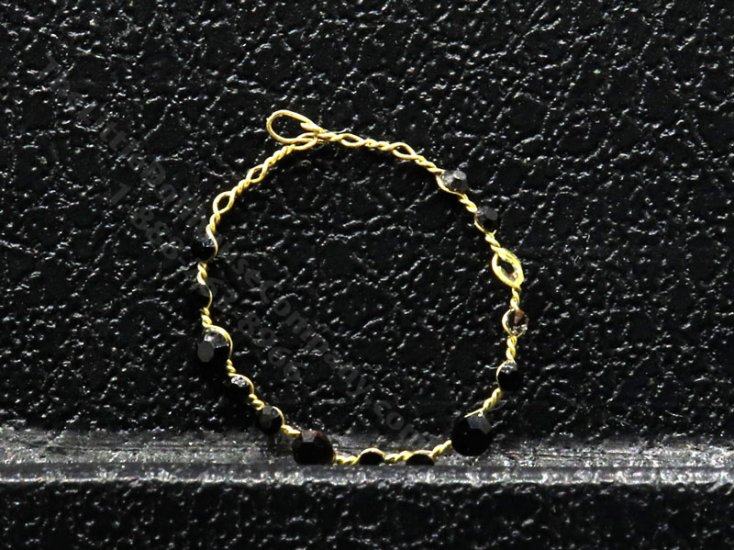 (image for) Miniature Gold Necklace with Black Gems by Ursula Sturmer