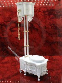 (image for) Miniature White Hand Painted High Flush Toilet for Dollhouses