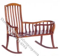 (image for) Miniature Walnut Windsor Nanny Rocking Chair for Dollhouses
