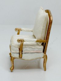 (image for) Miniature Louis XV White and Gold Armchair by Judith Blondell