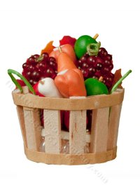 (image for) Miniature Bushel Basket of Veggies for Dollhouses