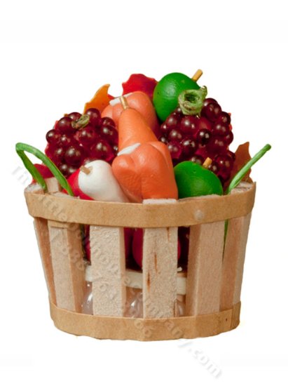 (image for) Miniature Bushel Basket of Veggies for Dollhouses