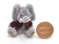 (image for) Miniature Sitting Elephant in Jacket by Sue Wilkes