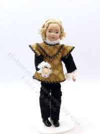 (image for) Miniature Tudor Boy in Black and Gold