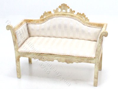 (image for) Miniature Cream Stripe Vintage French Couch by Judith Blondell