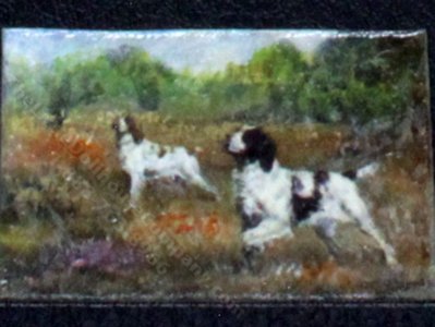 (image for) Miniature "Pointers" Replica Painting by Larry Morganti