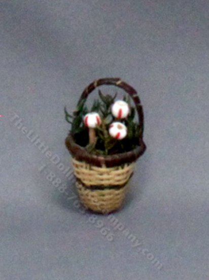 (image for) Miniature Round Basket with Peppermint and Pine Boughs