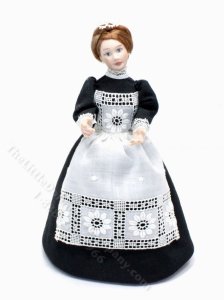 (image for) Porcelain Doll in Maid Outfit by Debra Hammond