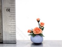 (image for) Dollhouse Scale Model Quarter Scale Vase of Roses